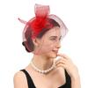 Handcraft Fascinator Hat Hairhoop With Tulle Flower Adjustable Headwear For Bridesmaid Bridal Shower Formal Event Props