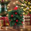 Weihnachts-Mini-Schlafzimmer Simulierte Kiefernadelbaum-Atmosphäre Dekoratives Rotes Haarball-Schreibtischornament Festivaldekoration