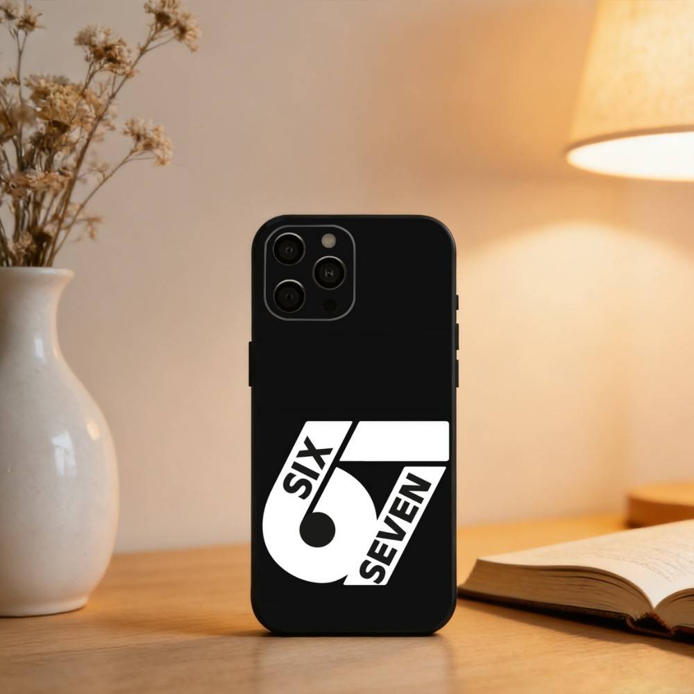 67 S-Six S-Seven Phone Case For iPhone 17,16,15,14,13,12,11 Plus,Pro Max,XS,Soft Silicone Black Cover