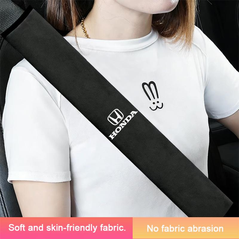 Honda Car Shoulder Protector Pad Suede Seat Belt Cover For Honda Civic FIT Accord Prelude CRV 5th City CRZ CRX Jazz HRV Pilot TO0