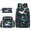 Large capacity schoolbag with shoulder strap; student three-piece pencil case set