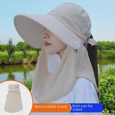 Cappello da sole da donna in cotone con protezione UV per lavori agricoli.