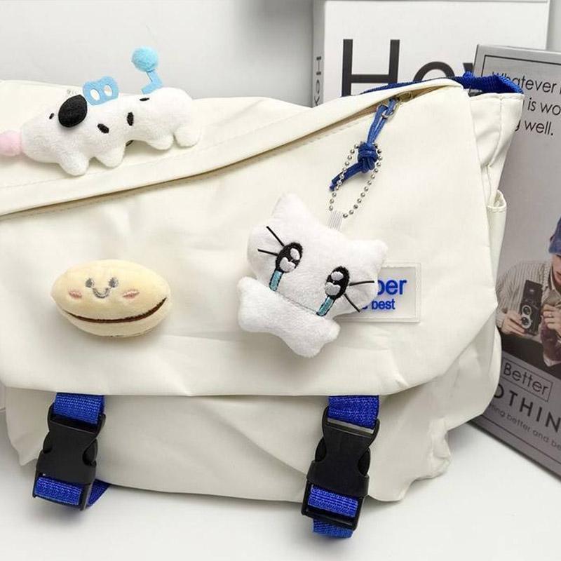 Cute Headphones Cat and Crying Cat Doll Couple Keychain Mini Cartoon Healing Plush Doll Keyring Bag Pendant Backpack Decoration