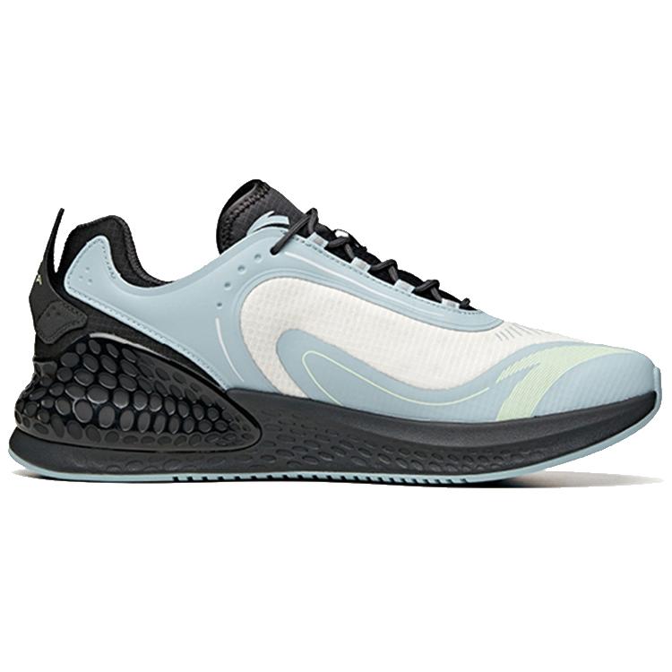 New Anta C37+ Cushioned Anti Slip Wear Resistant Breathable Lightweight Low Top Sprint Running Shoes ] Men's Black Blue 912225537-3