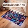 Christmas Theme Soft Crystal Velvet Rug Custom Name & Text Print Non Slip Floor Rug for Bedroom Living Room
