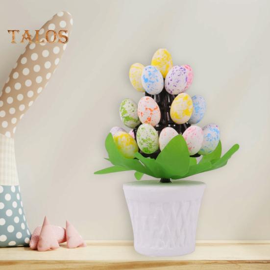 Osterei-Ornament, Osterei-Bonsai-Baum, pflegeleicht, künstliche Eier, Pflanzen, Osterdekoration für den Schreibtisch, mehrfarbiges Osterornament im Topf
