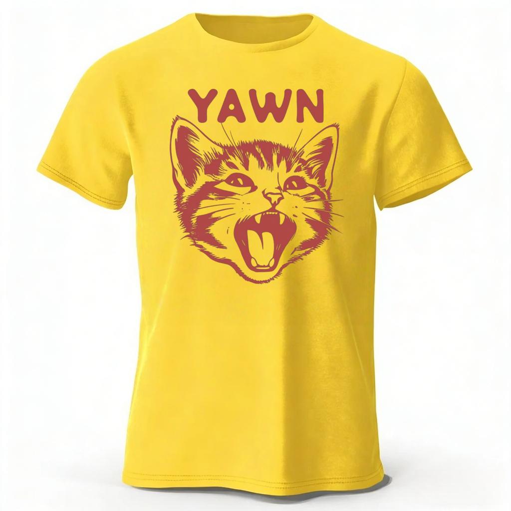 New Trendy Lazy Cat Cotton Short Sleeved Men Daily Sports Fitness Running Top Soft and Breathable Oversized Loose Casual Tshirt