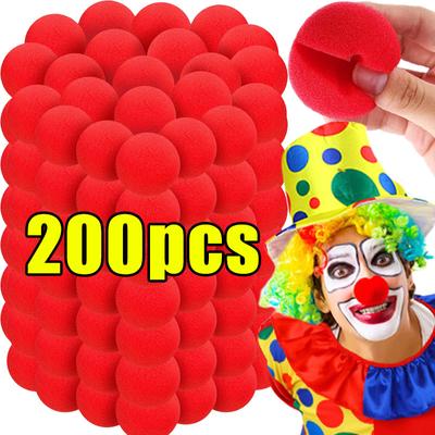 10-200 piezas Nariz de Payaso Roja Divertida Bola de Esponja de Espuma Nariz Cosplay Disfraz Maquillaje Accesorios Circo Halloween Fiesta Decoración Suministros