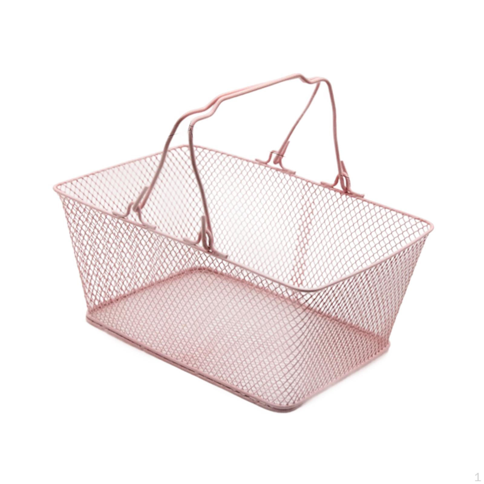 

Mesh Basket, Beauty Salon Portable Iron Basket for Retail, Supermarket, Bar розовый