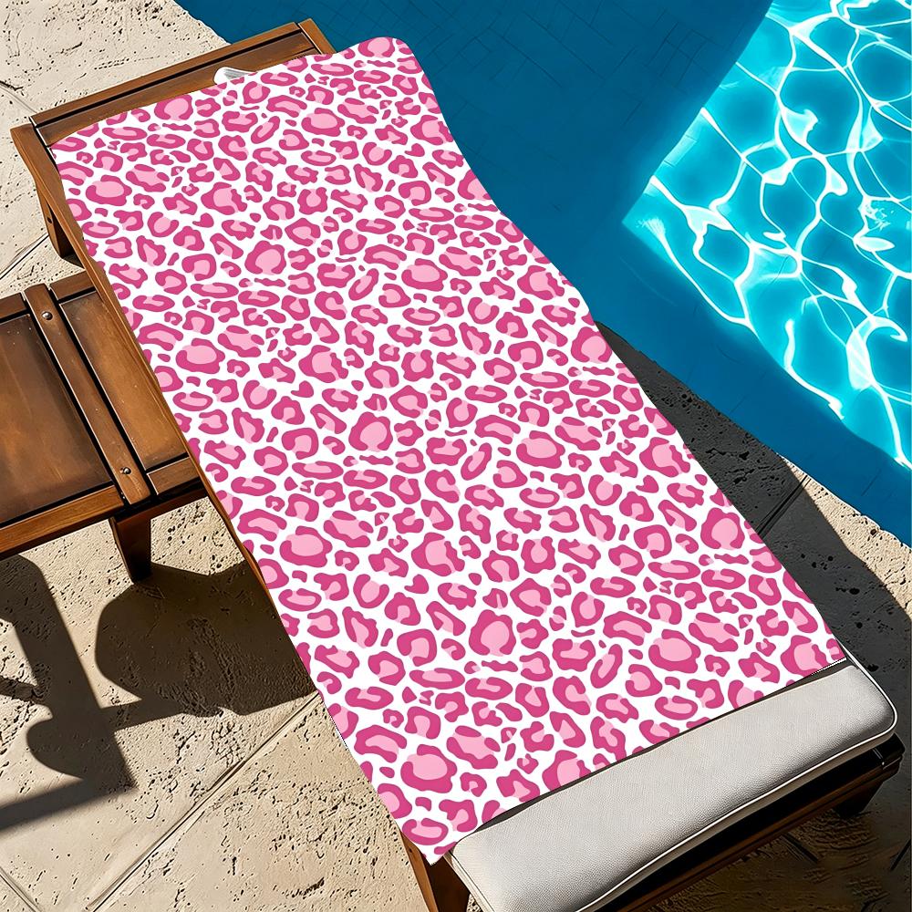 Pattern P-Pink Leopard Lip Print Towel Microfiber beach towel, quick-dry, sand-free, ultra-fine fiber, super soft.