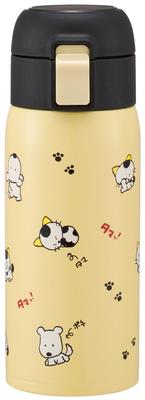 Tama Friends 350ml Stainless Steel Water Bottle with Vacuum Direct and & One-Touch Opening, Double-Sided Insulation, Drinking, One-Touch