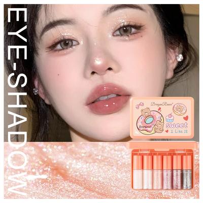 6 Cartoon Eyeshadow Sets Large Sequins Glitter Fine Glitter Pearlescent Diamond Glitter Eyeshadow Liquid Glitter Eyeliner