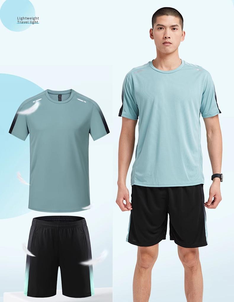 Gym Running Kits Male Basketball Uniform Suit Men Shorts Outdoor Morning Running Clothes Cycling Training Tight Fast Drying