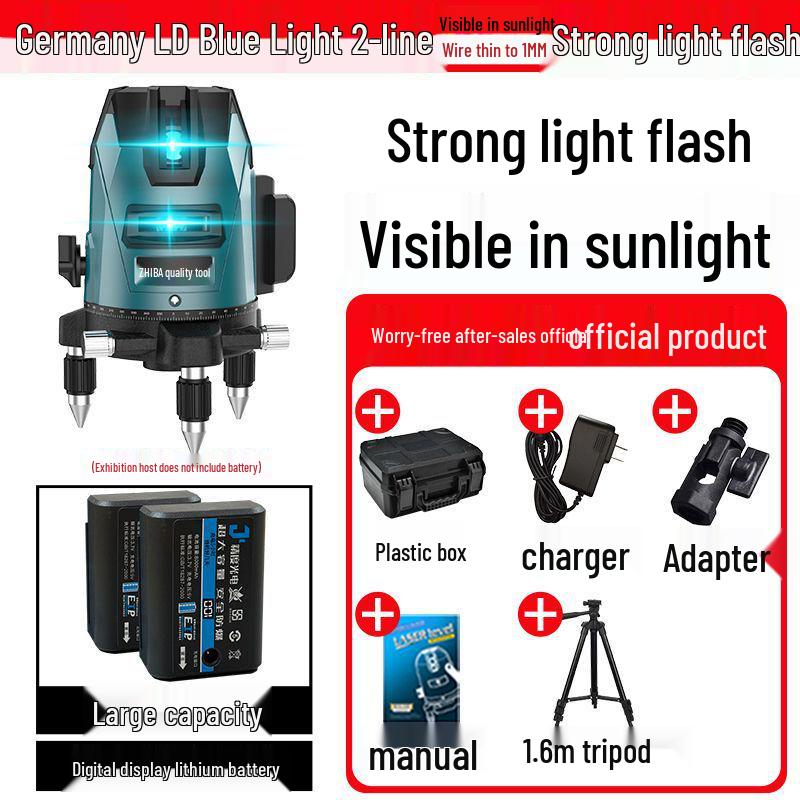 High-Precision Outdoor Green Laser Level - 2, 3, or 5 Lines with Infrared Automatic Leveling