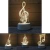 Guitar Yoga Music 3d Night Light Creative Desk Lamp Acrylic Shade European Style Usb Power