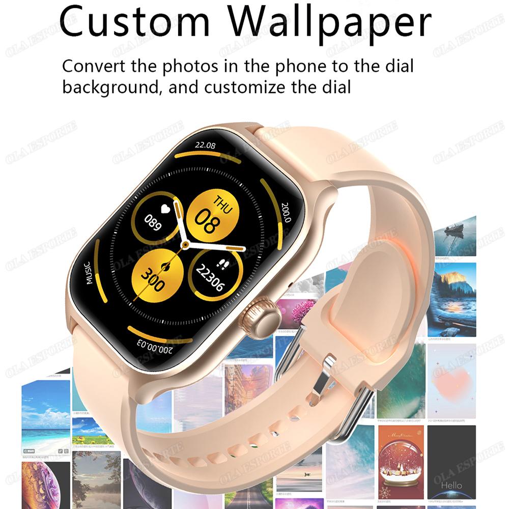 New Smart Watch 2.01" HD Display Bluetooth Call Message Preview Sports Modes DIY Dial Weather Forecast Smartwatch Men Women