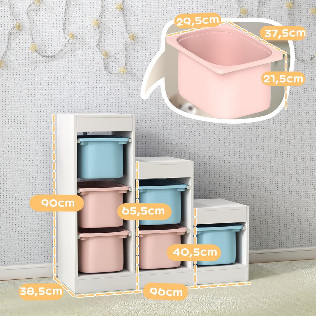 3-Tier Toy Storage Organizer 3-8 Years Light Blue Pink