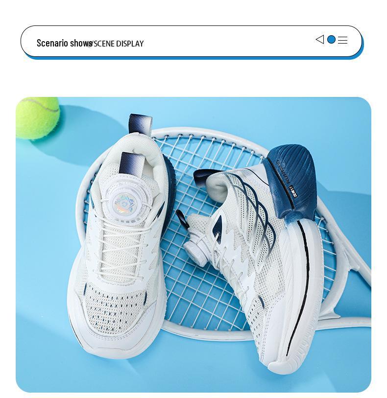 Boys' Autumn 2025 Mesh Sports Shoes with Rotating Buckle and Carbon Plate for Older Kids