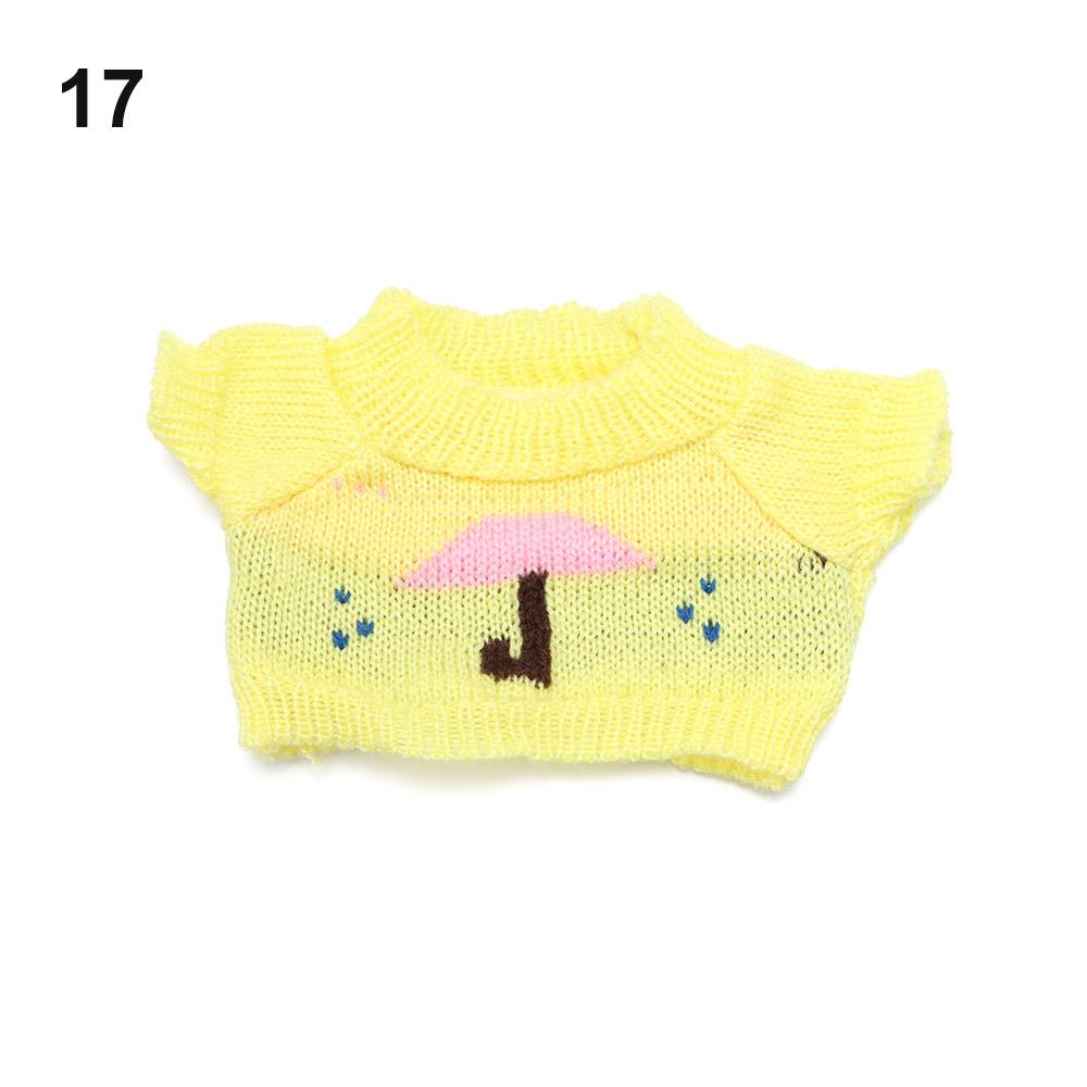 Plush Toy Clothes 30CM Doll Tops Knitted Sweater Hoodie Overalls For Bear Kawaii Mini Yellow Duck Clothes Accessories Kids Toys