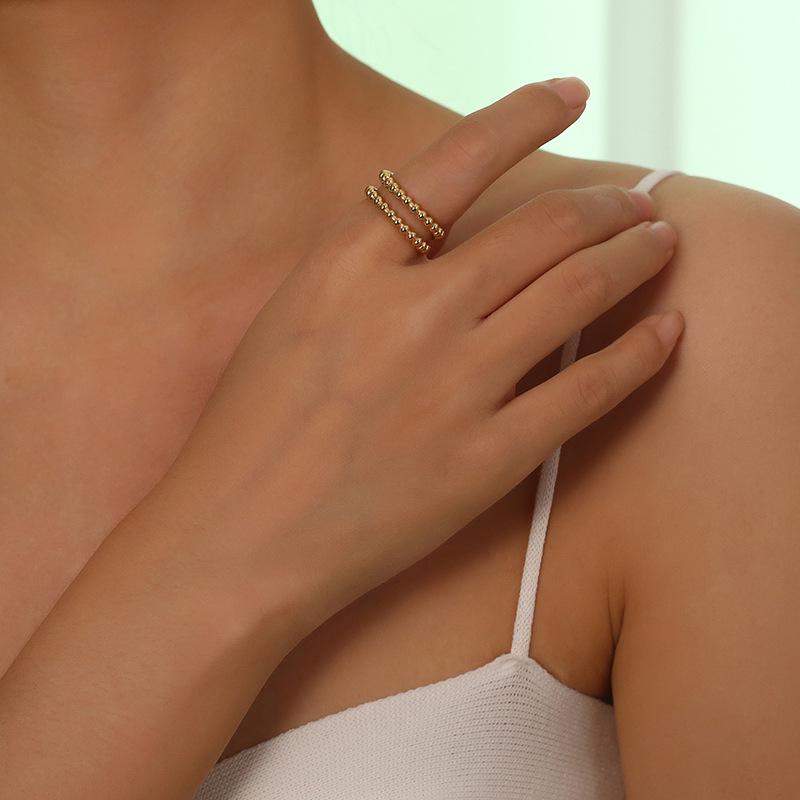 Gold Stainless Steel Women's Trendy Open Index Finger Ring