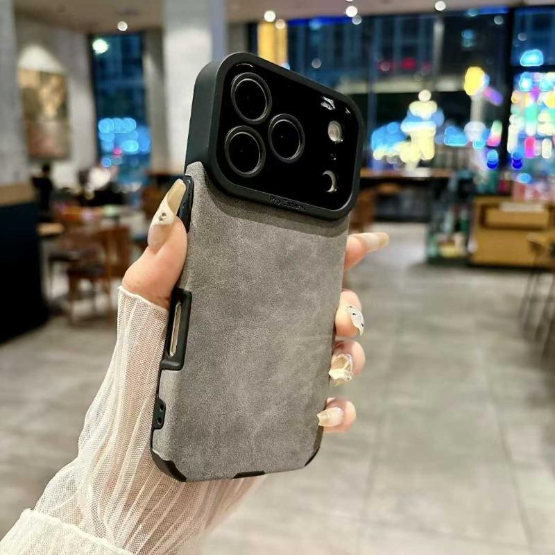 Luxury Matte Leather Silicone Case For iPhone 17 Air 16 15 14 Plus 13 12 11 Pro Max 7 8 XR X XS Lens Protection Shockproof Cover