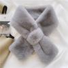 Ladies' Fashion Solid Color Plush Cross Scarf Neck Protector Cute Plush Thick Warm Neck