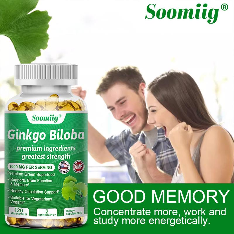 Soomiig Ginkgo Biloba 1000mg supplement, 120 Vegan Capsules