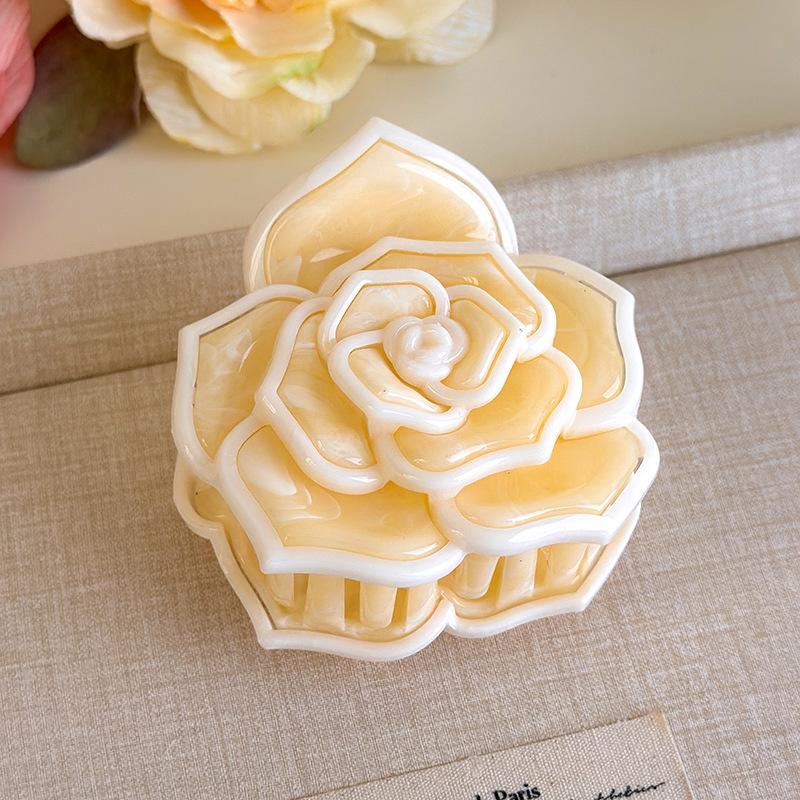 Flower Hair Clip French Style Elegant Women Flower Hair Claw Clip Hairpin Grab Clip Barrettes Headwear Hairgrip Hair Accessories