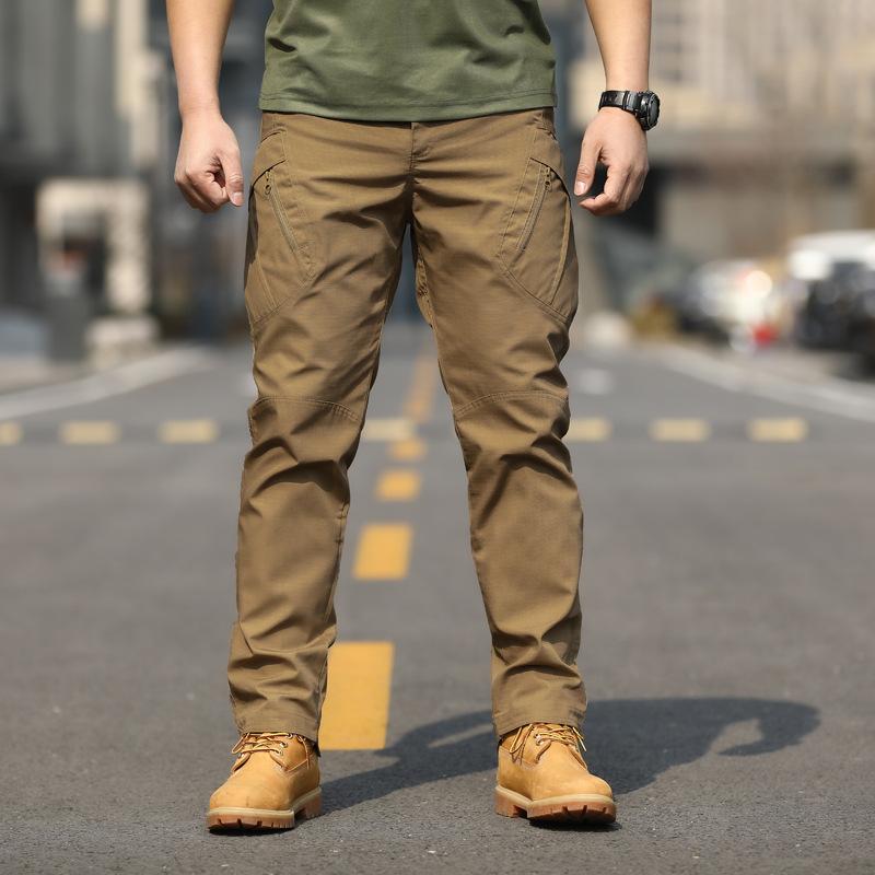Herren Taktische Hose Slim Fit Wasserdichte Trainingshose Frühling Herbst Atmungsaktive Wasserdichte Overalls Lockere Kleidung