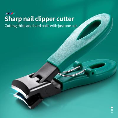 Portable Ultra Sharp Nail Clippers Stainless Steel Wide Jaw Opening Anti Splash Toe Nail Clippers Adult Thick Nails Large Open
