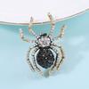 Spider Brooch Shiny Rhinestone Decor Realistic Spider Shape Clothes Collar Decoration Anti-rust Alloy Lightweight Clothes Jewelry Lady Gift