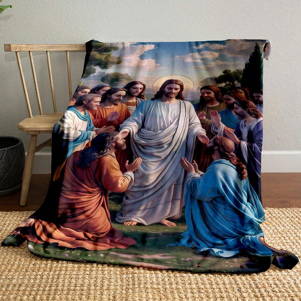 

Jesus And Disciples Prayer Scene Blanket Printed Blanket for Living Room Bed Couch lunch break Soft Cozy Blanket for Friend s festival Gift 80cm x 120cm
