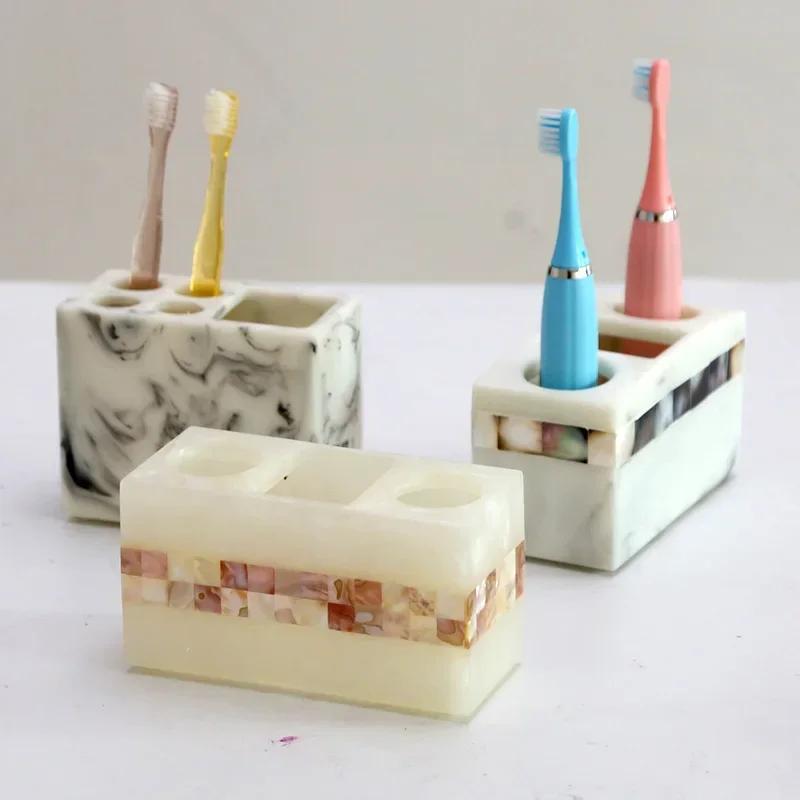 Creative Shell Marble Toothbrush Holder Storage rack Household luxury Modern Storage cup Bathroom accessories