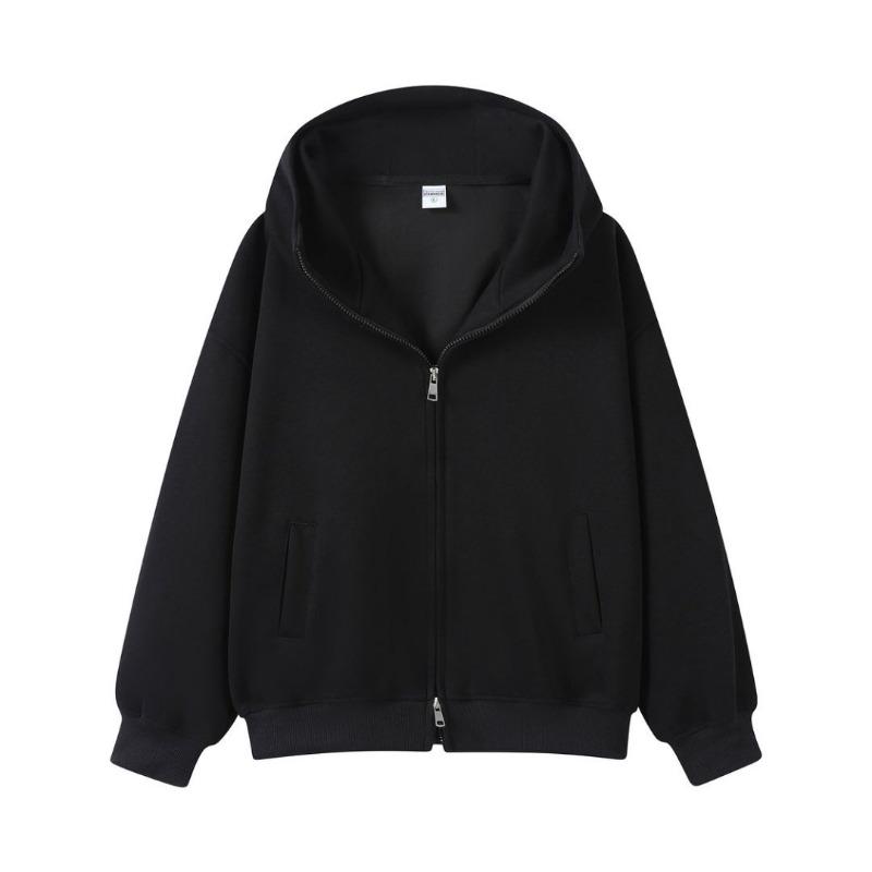 Autumn and winter new turtleneck hooded double zipper cardigan jacket retro loose couple hoodie