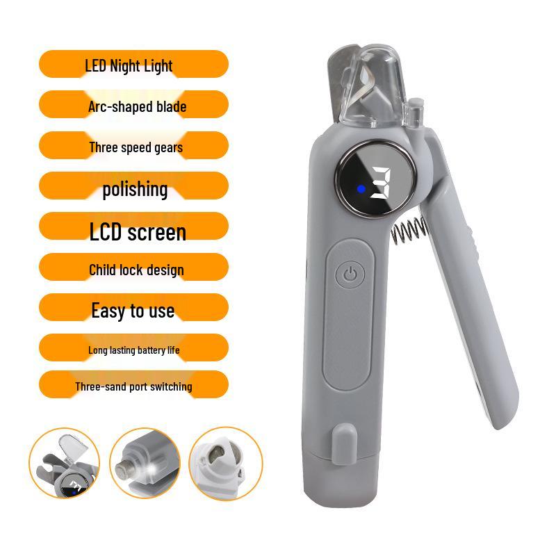

Deng Xun 2-in-1 Electric Pet Nail Clipper & Grinder for Small Cats and Dogs Multilingual Manual сірий колір