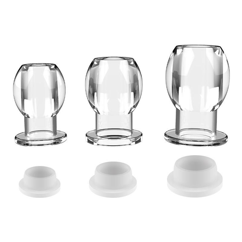 Leak-Proof Transparent Anal Beads with Stopper, Outdoor Use, Hollow Design for Safe Play.
