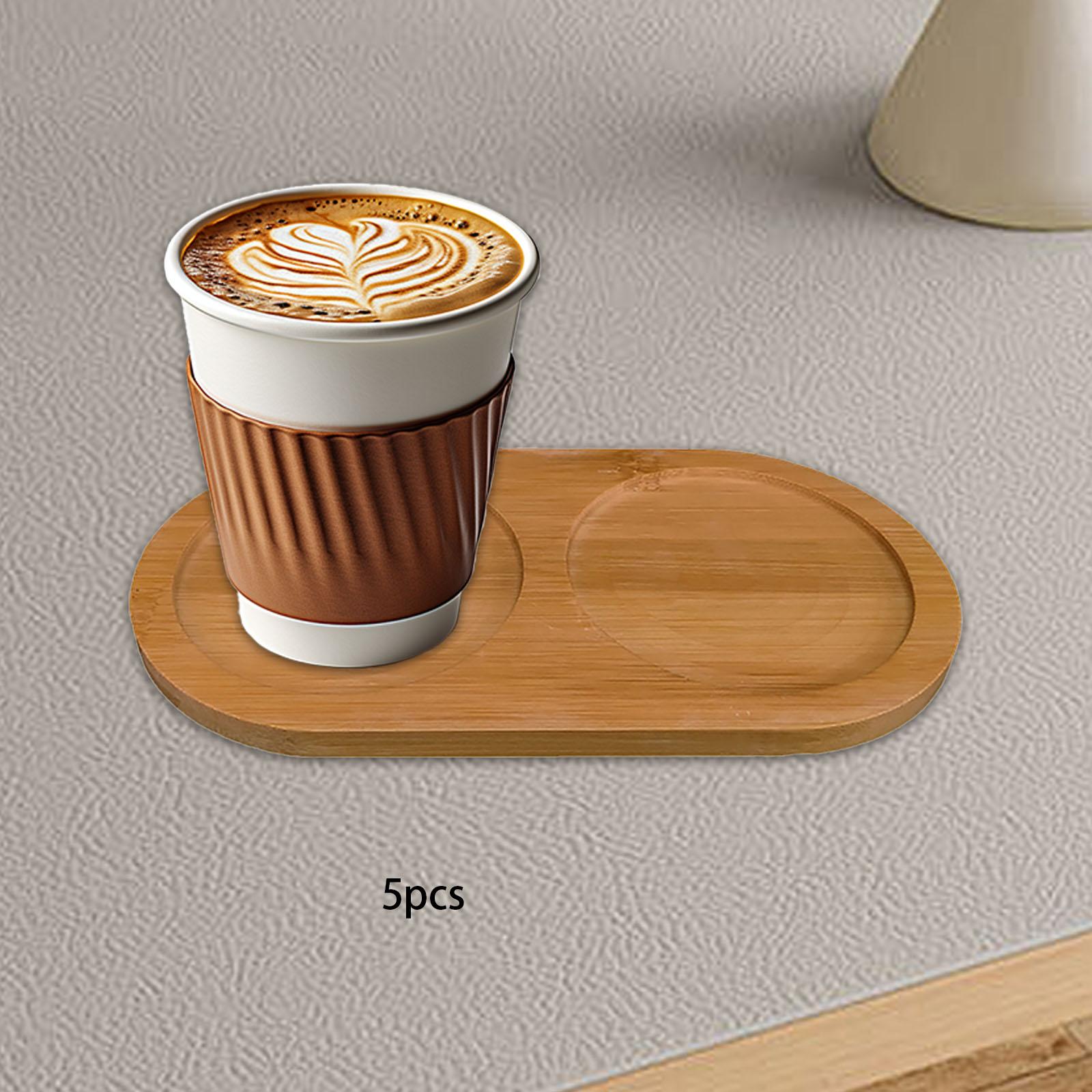 5x bambusa ovāla pasniegšanas paplāksne krūzes