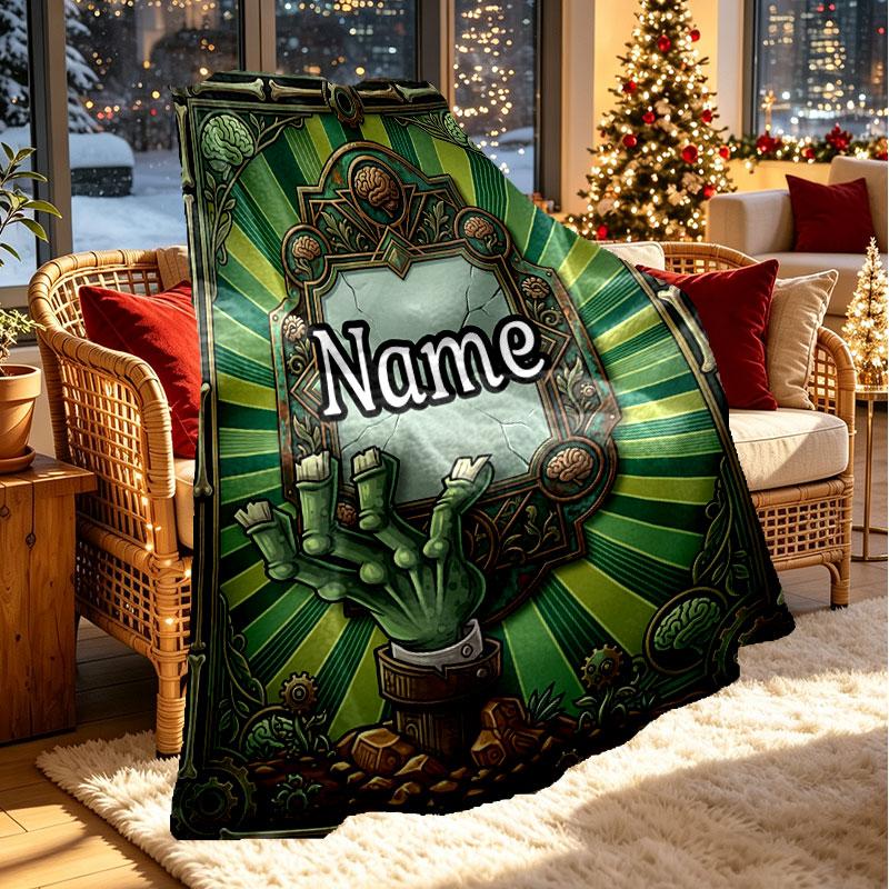 Custom Name Personalized Plants vs. Zombies Print Blanket, Home Decor, Bedroom, Sofa, Camping, Couch, Gifts for Birthday Christmas