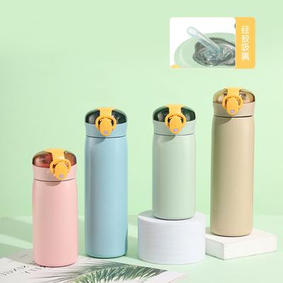 Tragbare Kinder Thermos Becher Mit Stroh Edelstahl Cartoon Vakuum Flaschen Kinder Nette Thermische Wasser Flasche Tumbler Thermocup