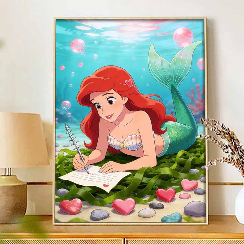 Disney Diamond Painting Kit Classic Ariel Mermaid Style Home Decor Craft Perfect Gift Idea Diamond Art