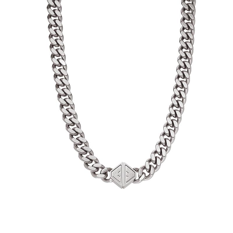 

Emporio Armani Geometric Decor Stainless Steel Necklace Men necklaces Silver EGS3131040 Basic Packaging-Box