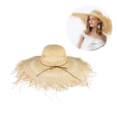 Artisanal Weaving Hat Durabililty Straw Hat Solid Color Straw Hat Gardening Hat for Beach Holidays