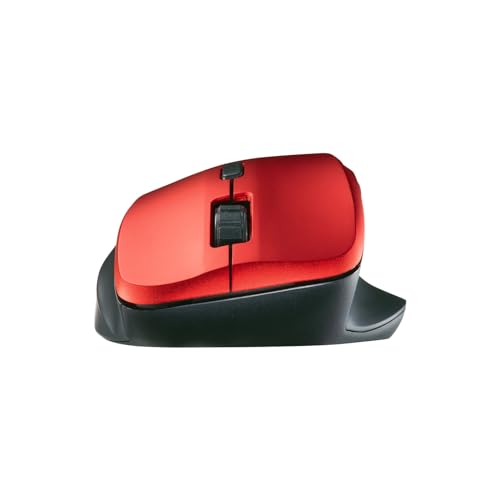 SANWA SUPPLY Silent Wireless Mouse (with Side Wheel, 5 Buttons, Red) MA-WBS524R