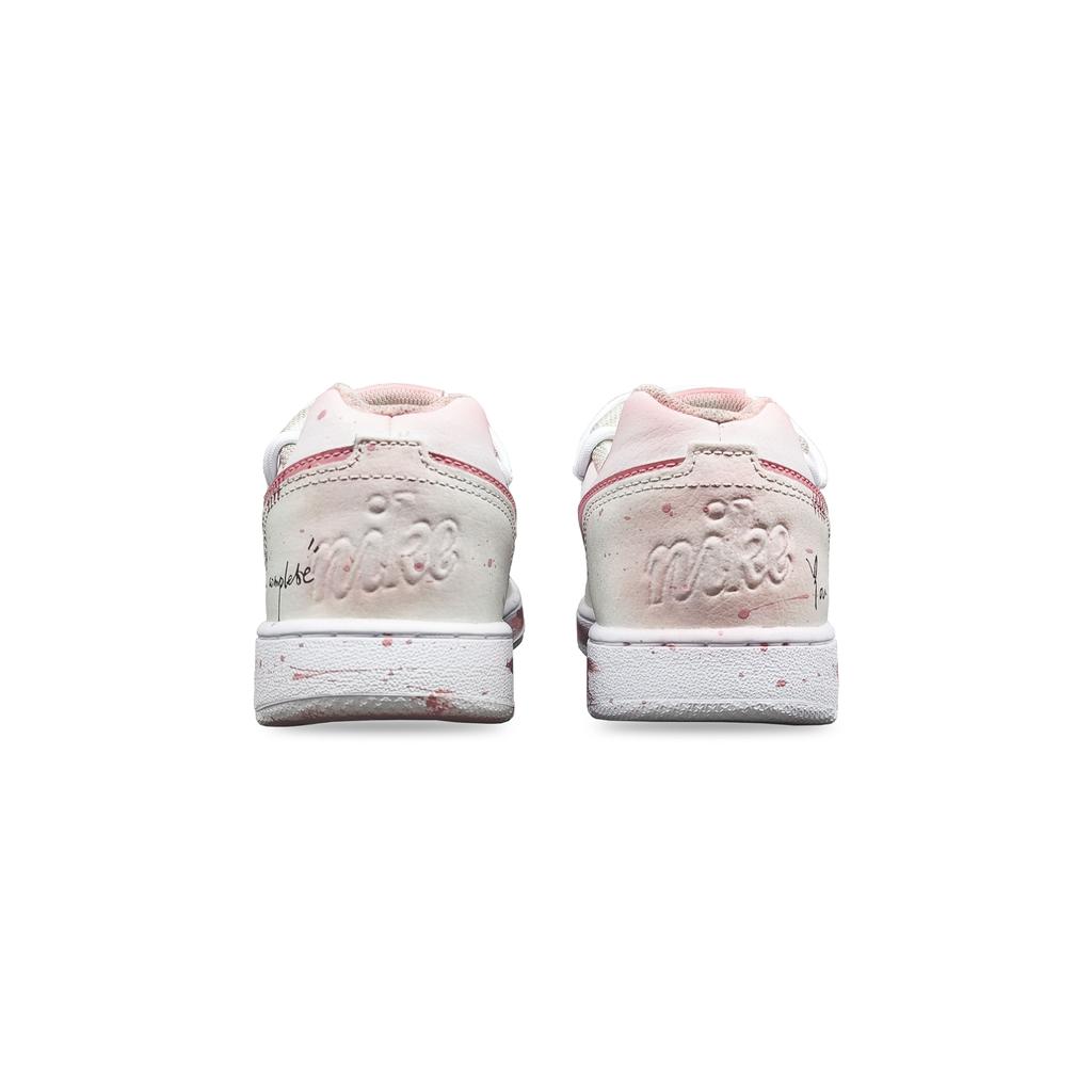 Nike EBERNON Tower Rabbit Leather Slip Resistant Cushioning Abrasion Resistant Low Top Skateboard Shoes Men's Pink AQ1775-100(TeamEight-)