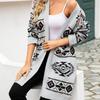 2025 New INS Rhombus Plus Size Knitted Sweater Long Jacket