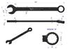 Open-end wrench, 25 CrV standard ASME B107-2010, Waryński