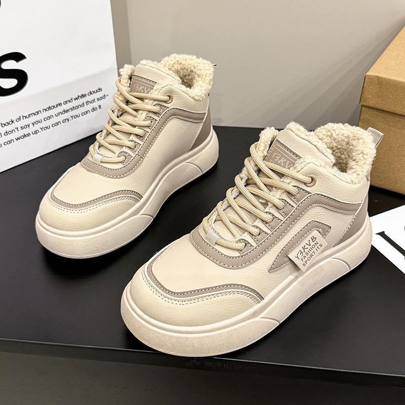 

Versatile velvet board shoes women s 2025 winter new cotton shoes women s Korean version ins female students leisure sports and leisure trend 35