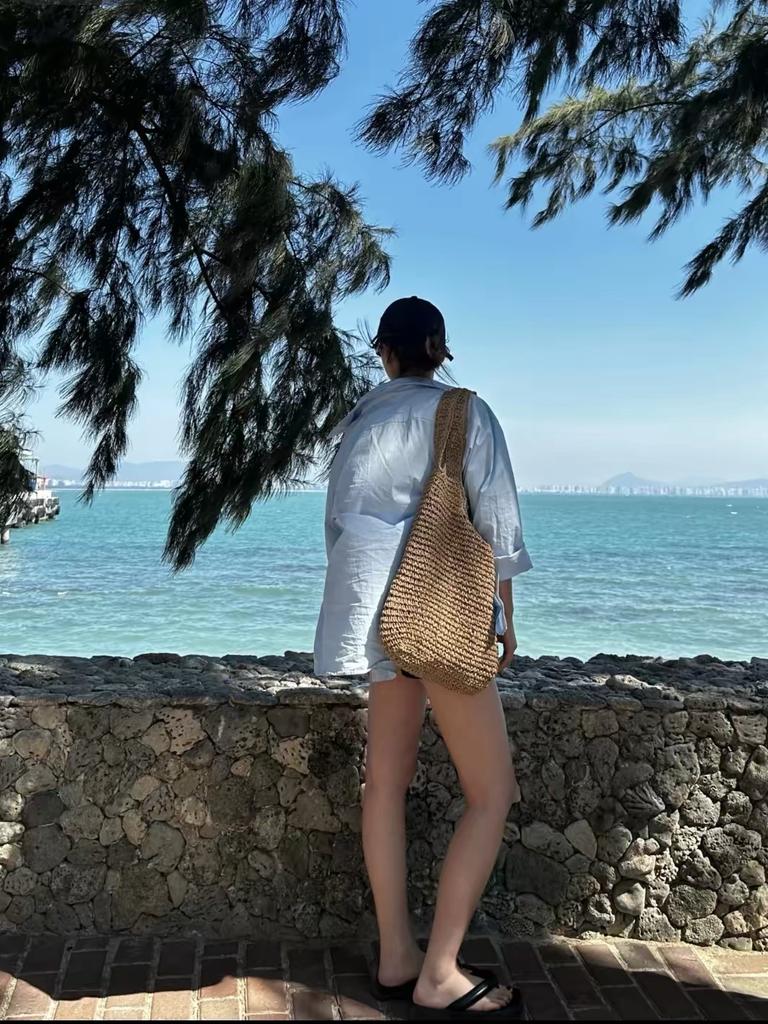 Strandtaschen für Damen - Sommer Weich Groß Gewebte Schultertasche Handtasche, Strandtasche Strohtasche für den Sommerurlaub