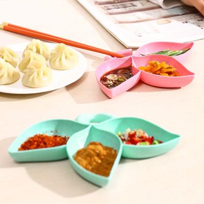 1pc-Multi Grid Dipping Sauce Small Dish Seasoning Dish Vinegar Dish Soy Sauce Dish Wheat Straw Dish Tableware Dish