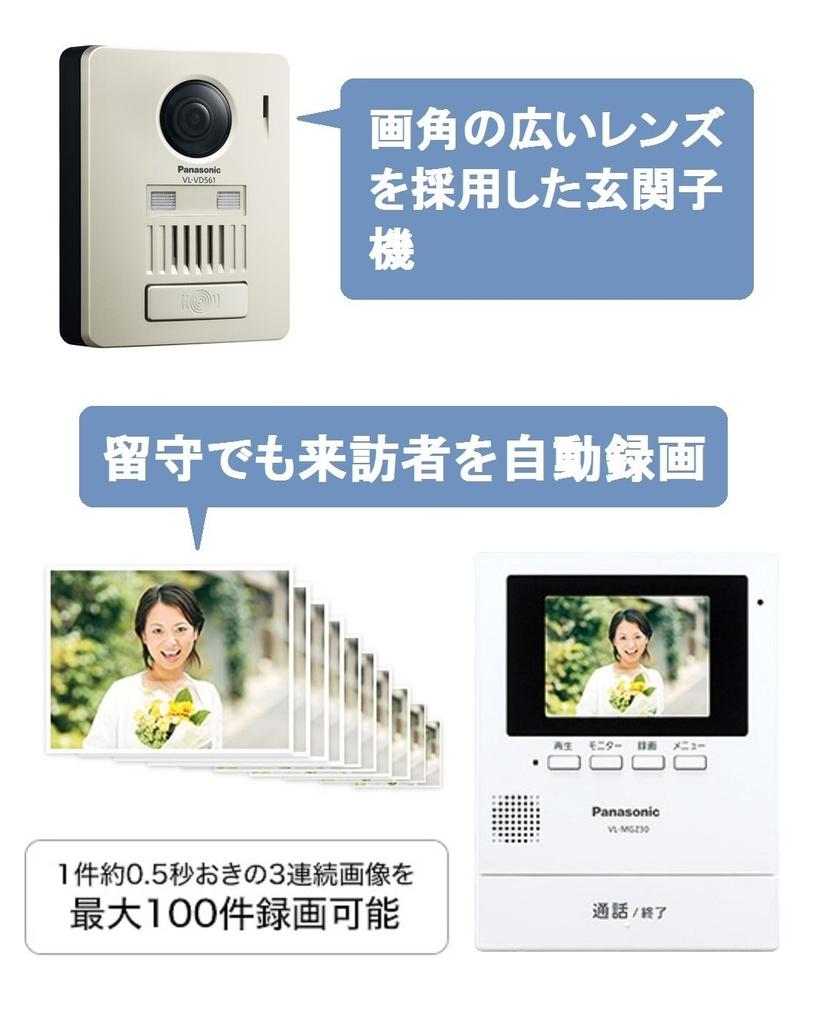 Panasonic Kabellose TV-Türsprechanlage Master-Einheit Drahtloser Eingang (Monitor + Mobilteil) VL-SGZ30